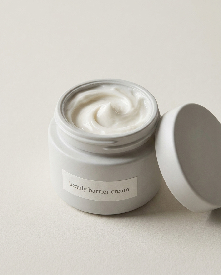 barrier cream open jar showing texture