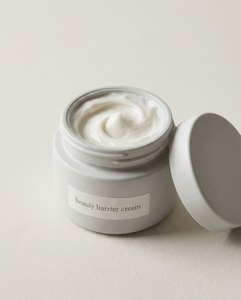 barrier cream open jar showing texture